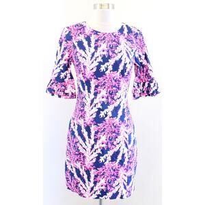 NWT Lilly Pulitzer Fiesta Beyond the Sea Nauti Navy Ruffle Dress Size 0 Pink